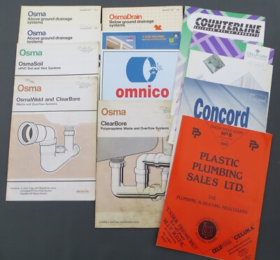 VINTAGE OSMA DRAINAGE SYSTEMS CATALOGUES 1970s 1980s 1990s SOIL OMNICO PLUMBING