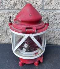 Vintage Soviet Era Russian Maritime Nautical Beacon Buoy Light Red Glass 3M-140