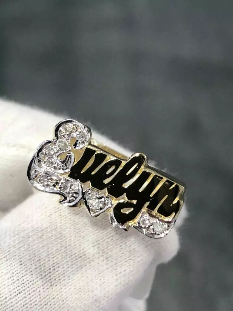 Angel Name Ring - Gold Electroplated