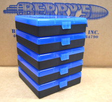 (5) 45 ACP / 40 / 10 MM  100 ROUND PLASTIC AMMO BOXES (BLUE- BLACK)