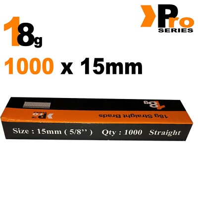 18g gerade 1000 x 15mm Brad Nägel, galv passend für alle 18g Nagler (s9)