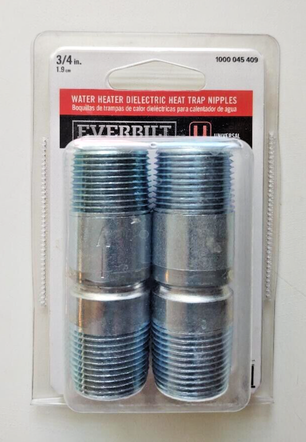 EVERBILT 3/4" Universal Water Heater Dielectric Heat Trap Nipples 1000