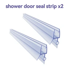 36" L Frameless Shower Door Glass Sweep Bottom Seal for 1/4" Glass 2 Pieces 