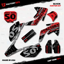 Gray & Red Slick Racing Graphics Kit fits Honda CRF150R 07-25 CRF 150R Decals
