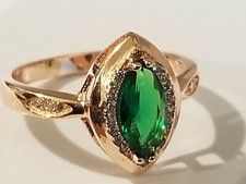 Sterling Silver ring with Lab created Emerald size 8