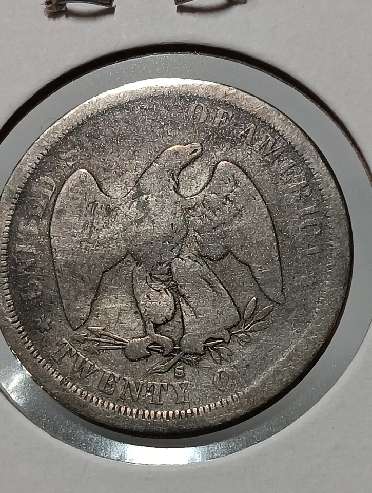 👉1875-S-over-S  Error Twenty Cent Piece Vg Choice  🇺🇸 - Image 2 of 4