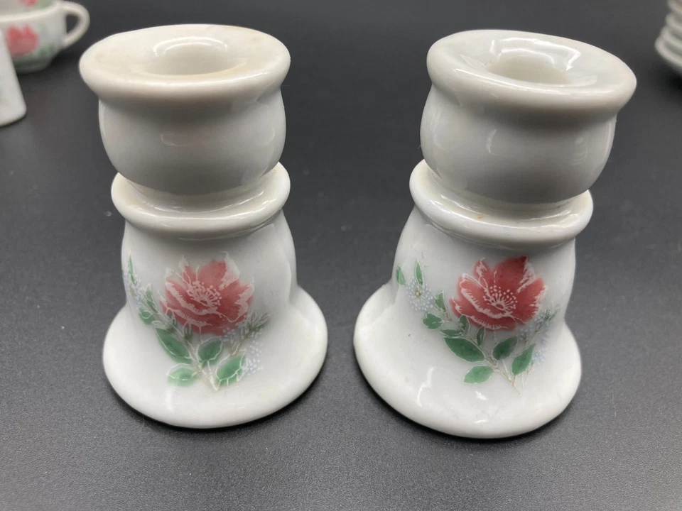 Juego de té vintage Chilton Toys CeramicChina diseño floral rosa 24 piezas Foto 2 de 4