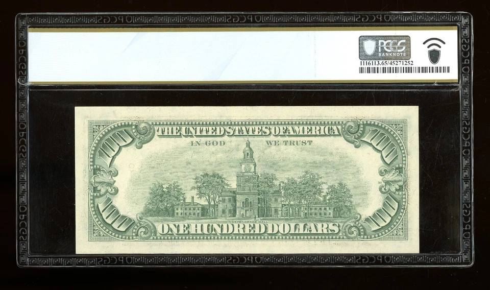 DBR 1974 $100 FRN Minneapolis Fr. 2167-I Gem PCGS-B 65 PPQ Serial I05303260A - Image 2 of 2