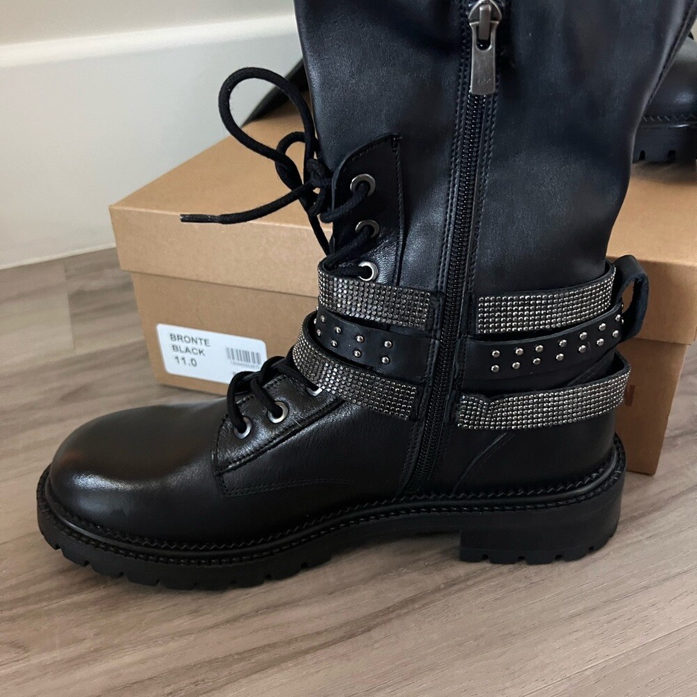 New in Box Steve Madden Over the knee Bronte boot with crystal buckles size 11 image 10