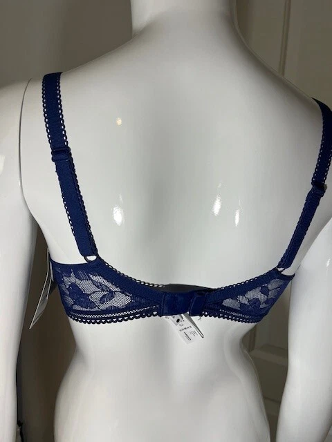 Nuevo Sujetador Camiseta Passionata by Chantelle Marta Plunge, Nuevo con Etiquetas 32DDD Color Azul Marino Foto 2 de 4