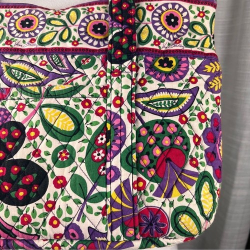 Vera Bradley Viva La Vera Floral Tote Bag Large Purse Purple Yellow Bright Funky - Picture 5 of 13