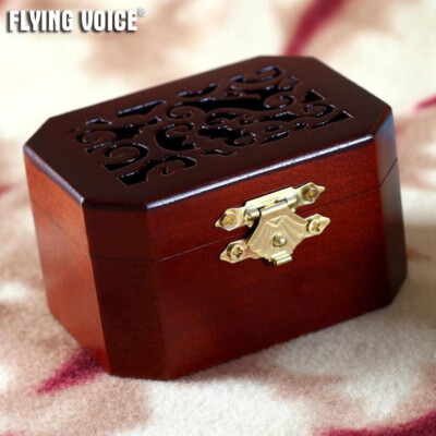 Vintage Wood Hollowing Out Music Box 50 Tunes Option Xmas Birthday Present Gift