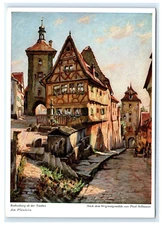 1930 Painting Rothenburg ob der Tauber Paul Sollmann Postcard