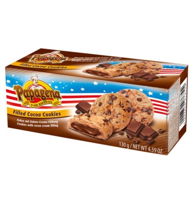 Papagena Choco Chip Cookies mit Schokoladencremefüllung 130g