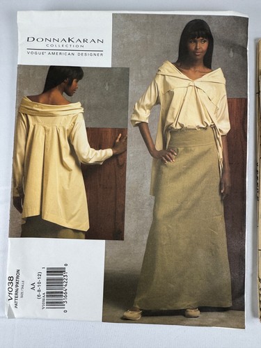 OOP Vogue V1038 Donna Karan Skirt/Shirt Set Sewing Pattern Sizes 6-8-10-12 Uncut - Picture 2 of 3
