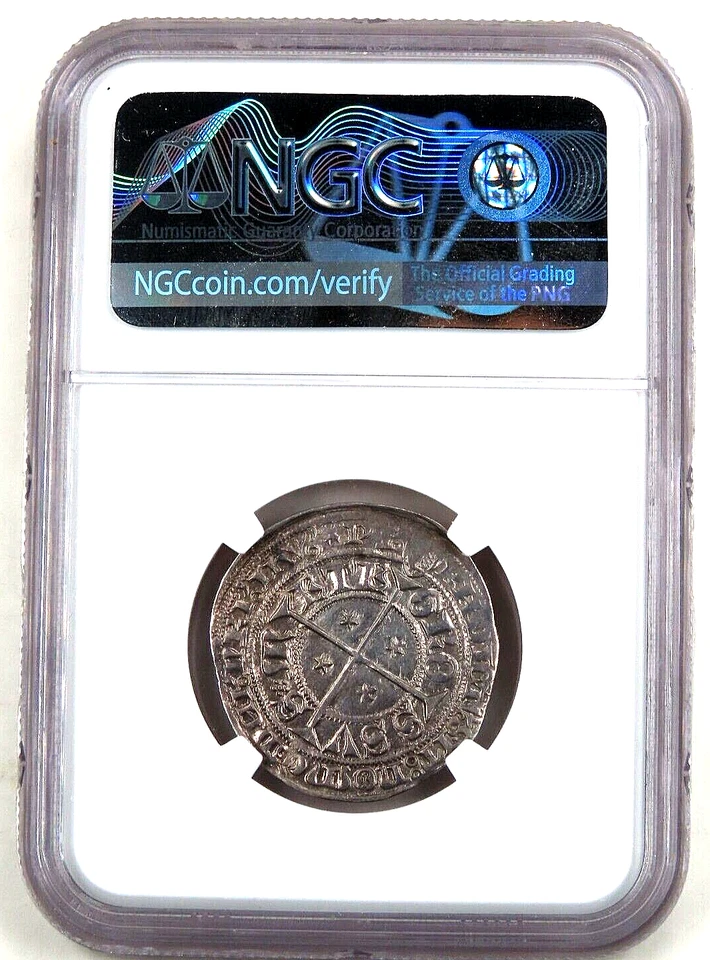 1300-1500 France Gros Metz Roberts-8932 NGC AU 58 (2.80g) - Image 2 of 4