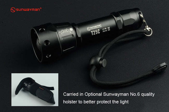 Torcia LED Sunwayman T25C 880 Lumen - CREE XP-L2 U3, 1x18650/2xCR123, Nero, IPX8