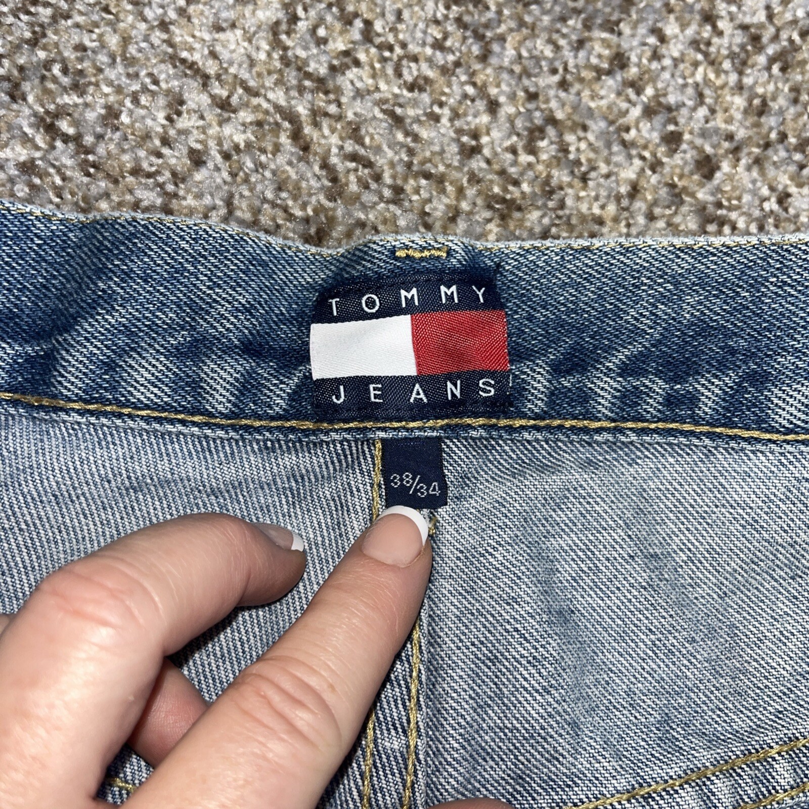 Tommy Hilfiger Vintage Jeans Mens 38x34 (38x32.5) Carpenter Baggy Loose Skater - View 6