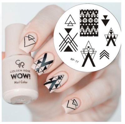 UK Versand! BORN PRETTY Negative Space Pattern Nail Art Stamping Plate BP77