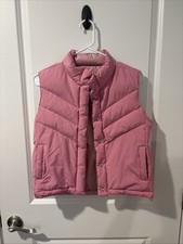 Gap Kids Girls Size XL 12 Pink and Plaid Reversible Puffer Vest