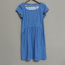 J McLaughlin Emma Catalina Cloth Blue White Print Pocket Dress Medium Spring