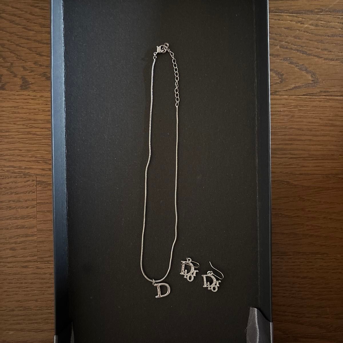 Dior Silver Necklace and Earring Set