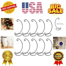 Christmas Ornament Display Stands 9in, 10 Pack Black Iron Hanging Stand Rack ...