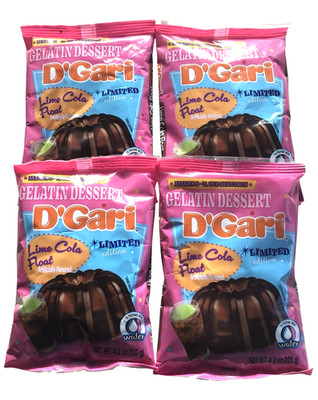 D'Gari 4 Pkg's Lime Cola Float Limited Edition Gelatin Dessert