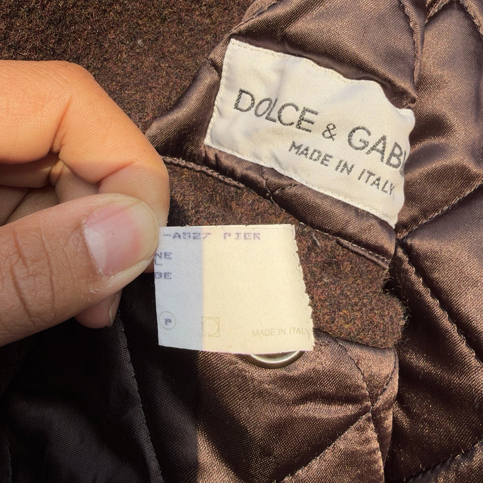Vintage dolce and Gabbana wool quilted coat - product detail image 9