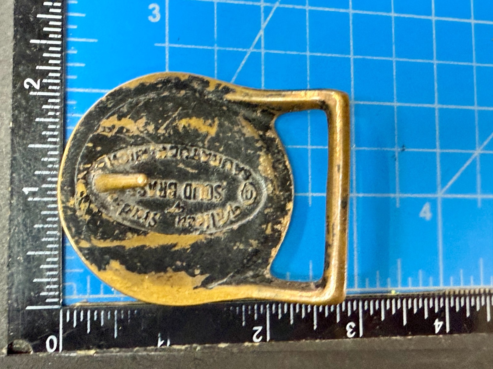 Valleau Studio Tech Ether Flying Eagle's Solid Brass 70's Round Belt Buckle 