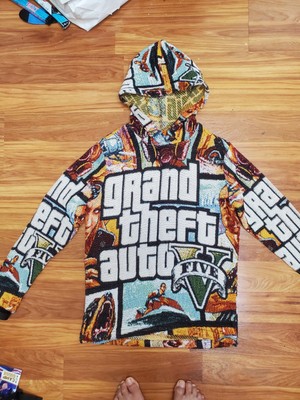 Custom Grand Theft Auto GTA 5 Tapestry Hoodie Mens Small Gently Used