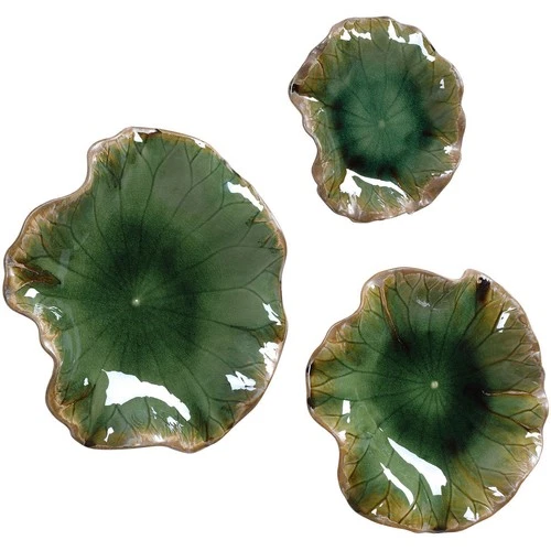 Uttermost 04247 Abella Glazed Forest Green with Brown Wall Decor, Set of 3 - Picture 4 of 7