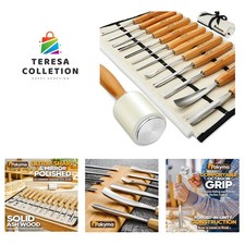 Wood Carving Kit, 12 PCS Wood Carving Set - Wood Carving Tools with Canvas Ca...