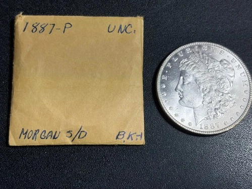 Morgan Silver dollar, 1887-P  UNC.  BK-1, Numismatic Profile/History