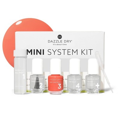 Dazzle Dry Mini Kit 4 Step System - Oh My!, a bright melon full coverage crea...