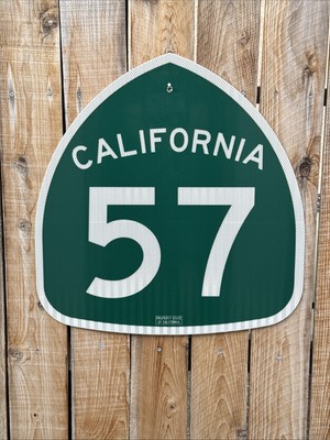 Authentic California Highway 57 Anaheim Freeway Sign With CA Print