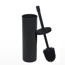 Matte Black Toilet Brush and Holder Set with Caddy