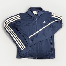 Vintage Team Adidas Track Jacket Navy White 3-Stripes Full Zip Size M