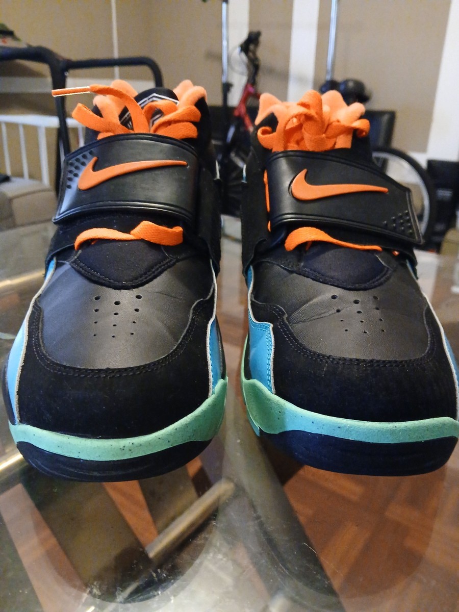 Size 9.5 - Nike Air Diamond Turf Black Total Orange 2013 Deion
