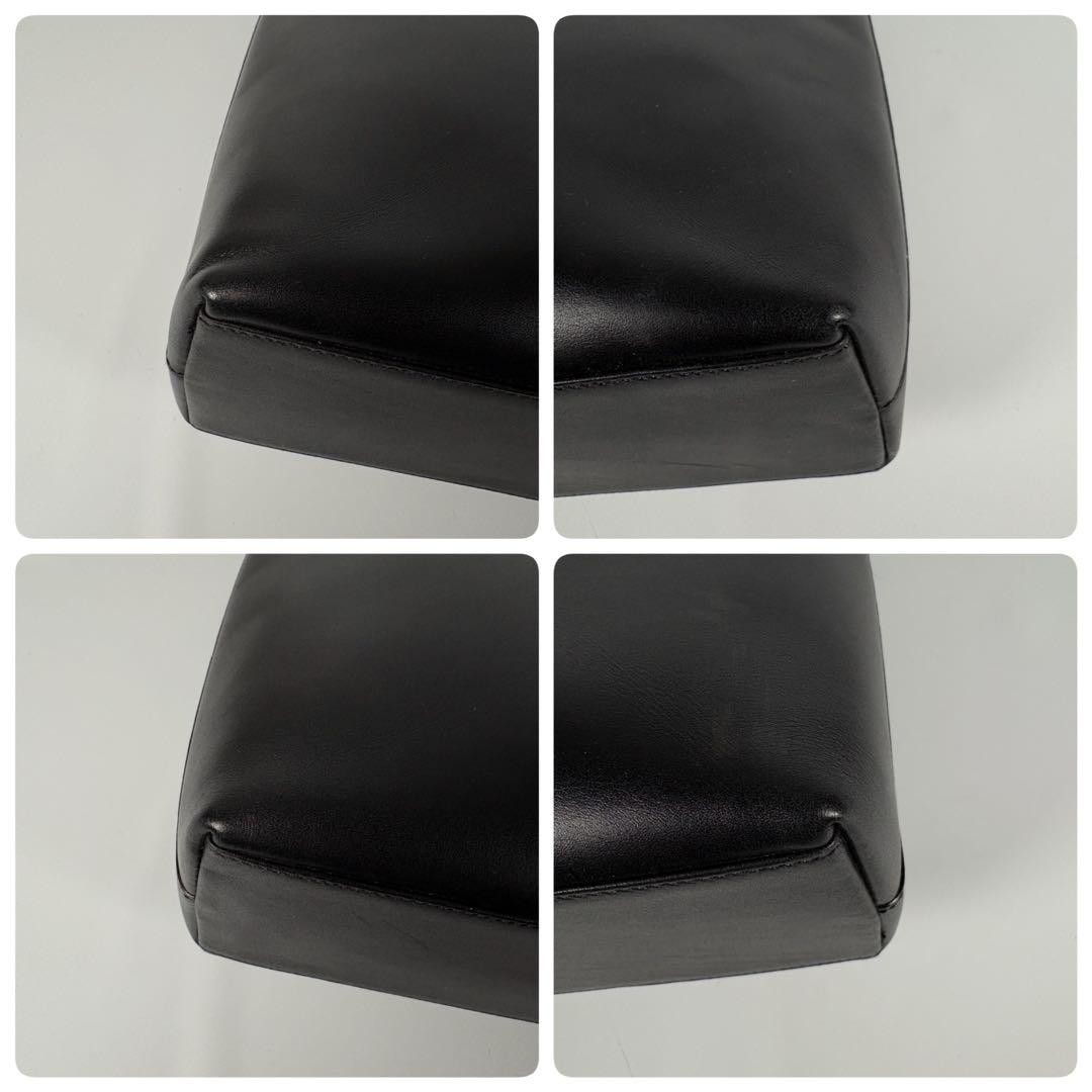 GUCCI Archive Leather Hobo Bag Black One Shoulder Tote with Gold Hardware thumbnail 12