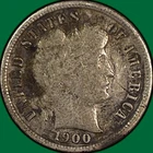 1900-S Barber Dime Silver Fine F Coin, Rough #33127