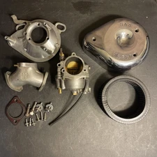 Complete Harley EVO Big Twin S&S Super E Carburetor with Intake & Air Cleaner