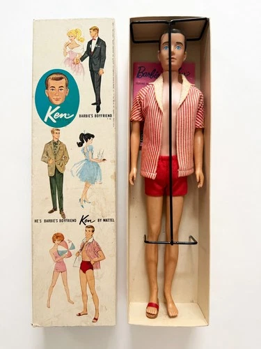 Vintage Ken Doll Mattel Original Box with Original Outfit Stand Book Molded Hair