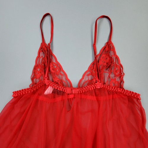 Red Hot Fredricks Of Hollywood Womens Babydoll Lingerie Negligee Nighty Sz 1X - Picture 7 of 12