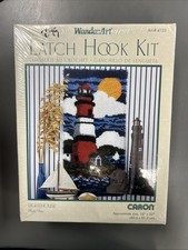 WonderArt Lighthouse Latch Hook Kit 4122 Caron 16" x 32" New Old Stock