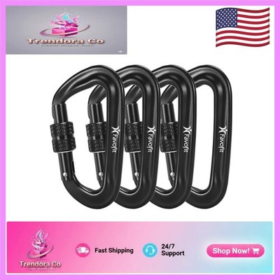 Lightweight 12KN Aluminum D-Ring Carabiners - Multi-Purpose Clips for Outdoors
