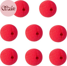 8 Pcs Red Circus Clown Nose, Adult Christmas Costume Party Cosplay Halloween Dec