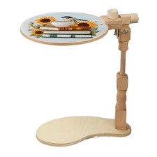 Adjustable Embroidery Hoop Stand Cross Stitch Stand Lap, Beech Wood Embroider...