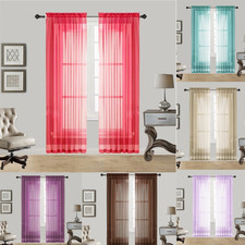 2 PANELS VOILE SHEER ELEGANT WINDOW CURTAIN DRAPE 52"WIDE X84" LONG EACH PC
