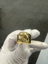 Antique Victorian 18ct Gold Ruby Snake Coil Ring 10.71g -Size -Q